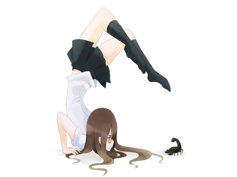 Anime Girl Doing Handstand