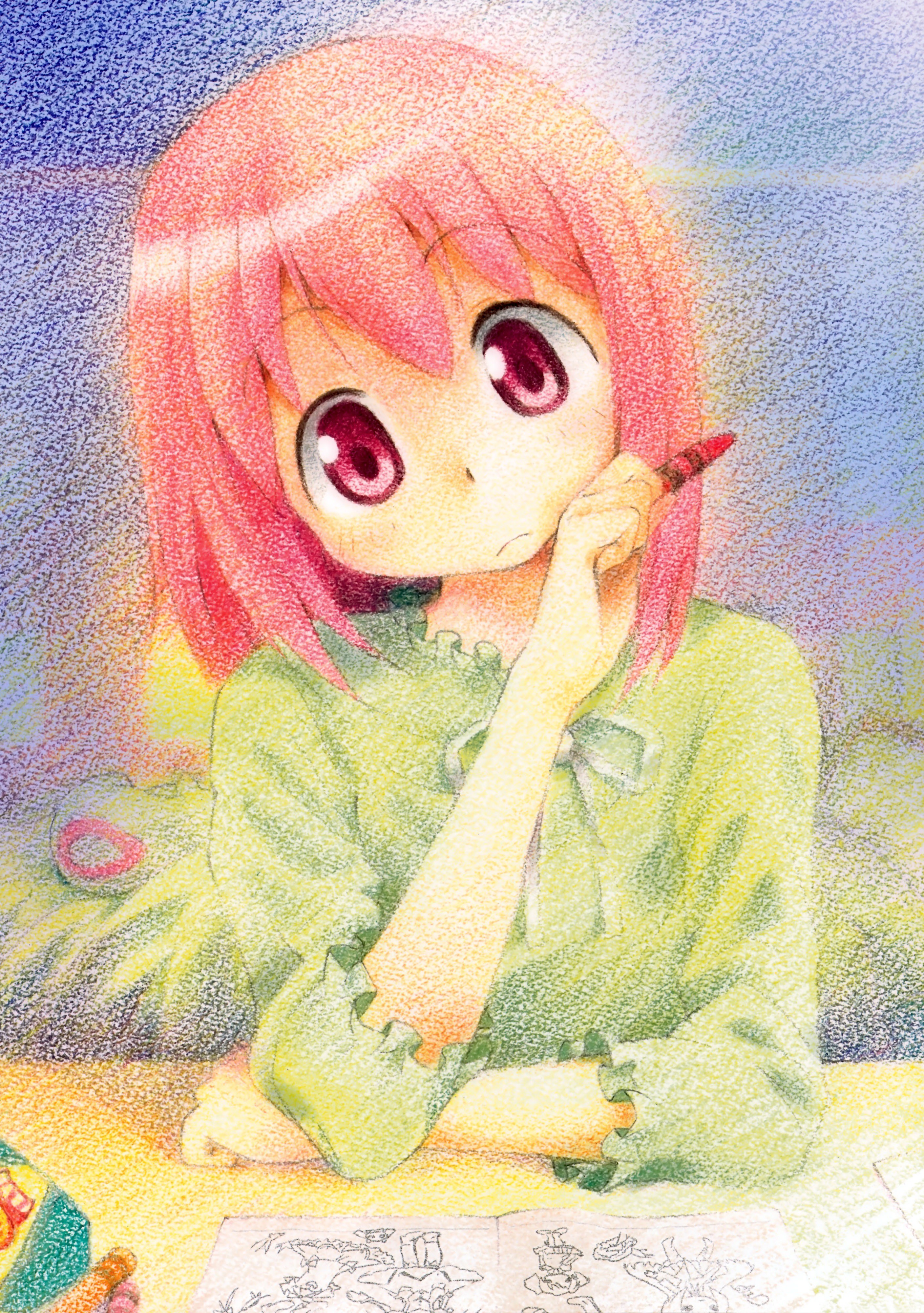 anime girl drawing