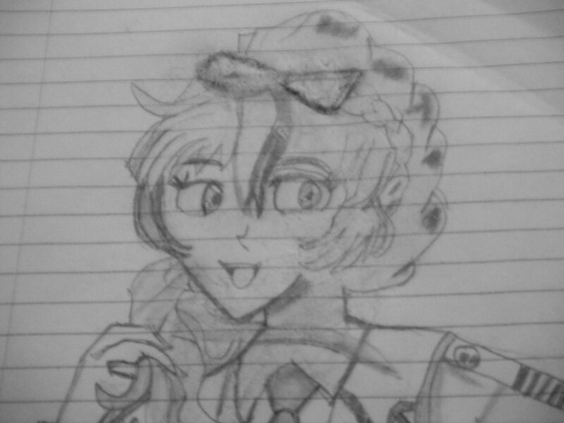 Anime Girl Drawing — Black