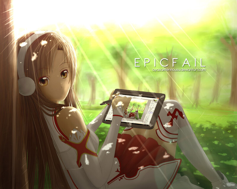 Anime Girl Drawing — Green, Serene