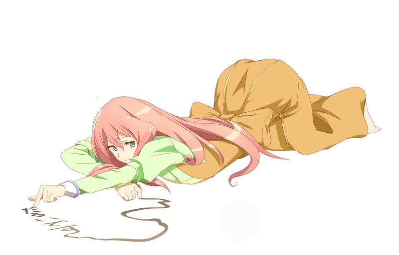 anime girl drawing on floor