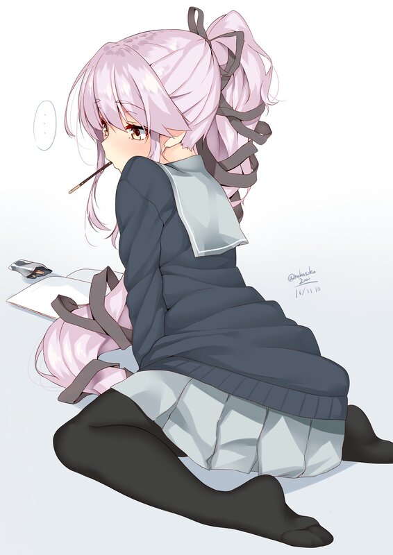 Anime Girl Drawing — Pink, Calm, Digital Art