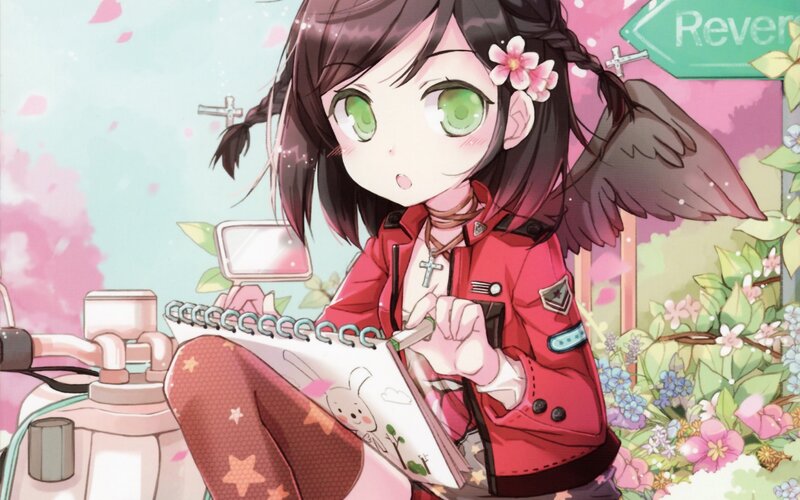 Anime Girl Drawing — Pink, Cheerful, Spring