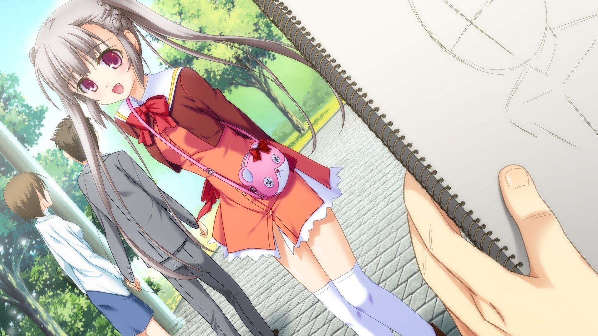 anime girl drawing scene
