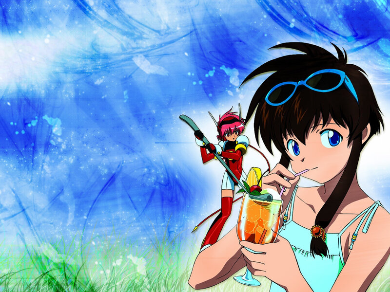 Anime Girl Drinking Cocktail