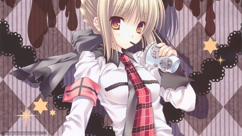 Anime Girl Drinking Coffee — White, Calm, Coffee Cup