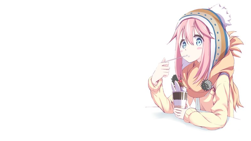 Anime Girl Drinking Dessert — Pink, Calm