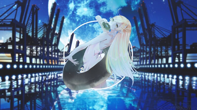 Anime Girl Drinking Donut