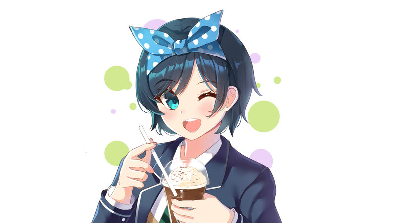 Anime Girl Drinking Drink