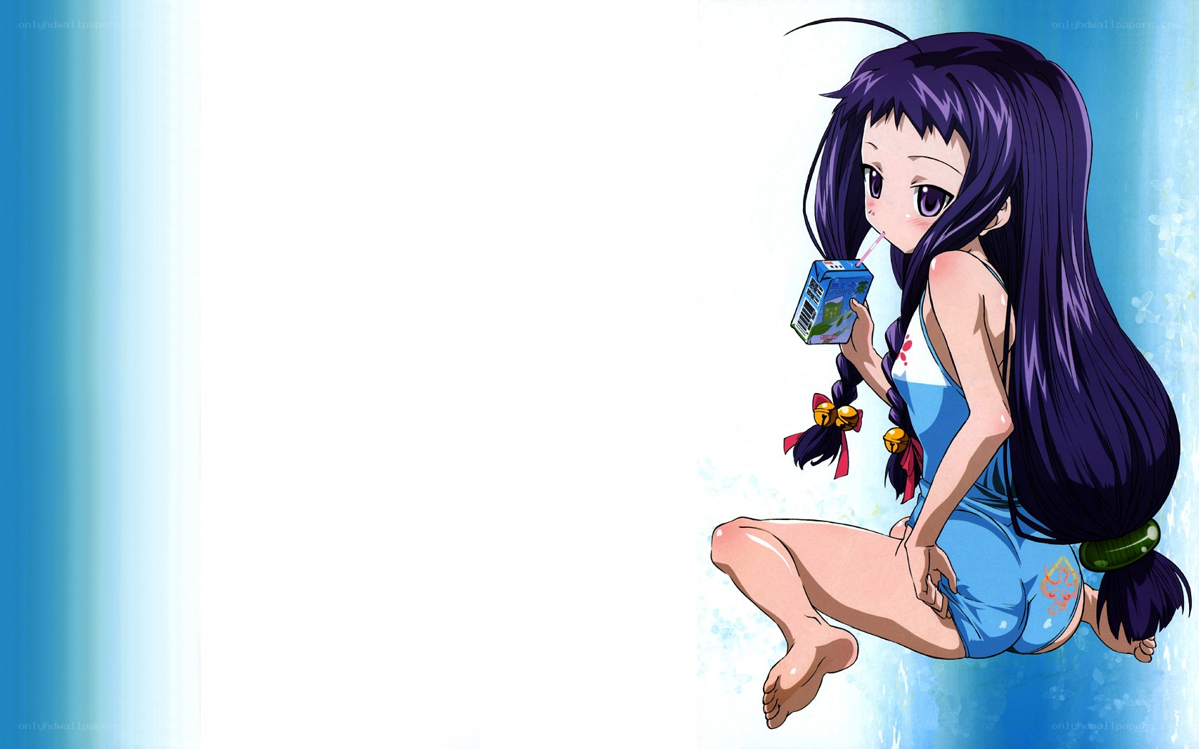 anime girl drinking juice