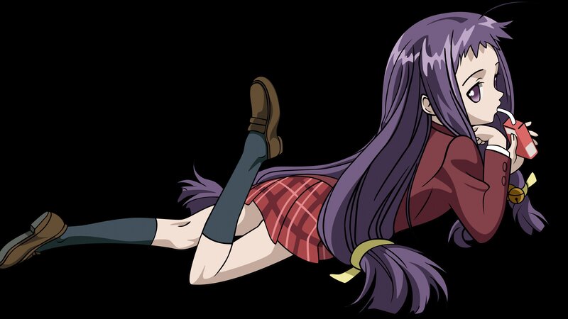 anime girl drinking juice