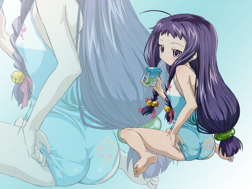 Anime girl drinking juice