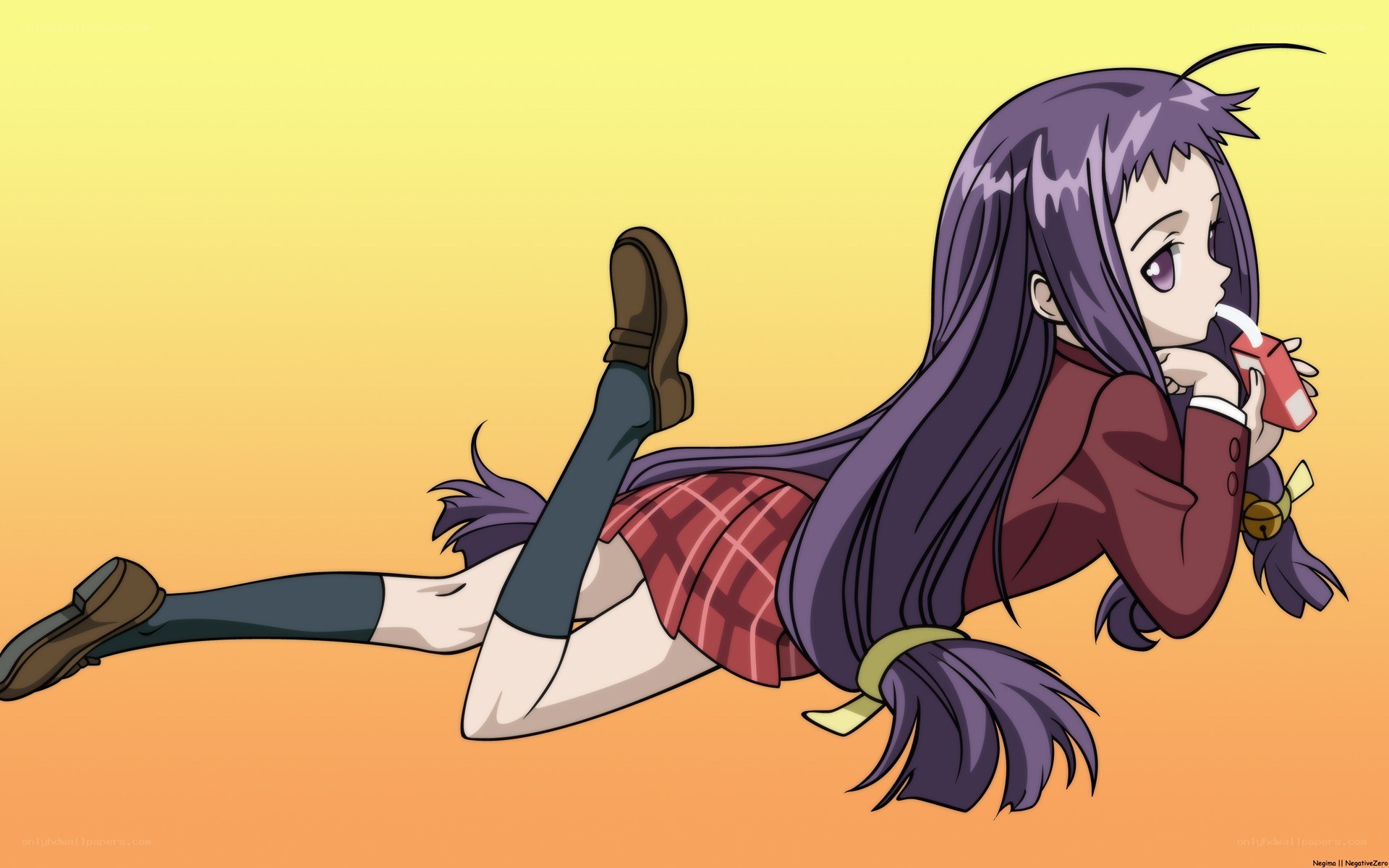 anime girl drinking juice