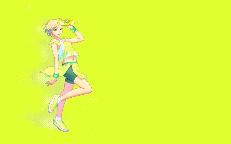 anime girl drinking lemonade