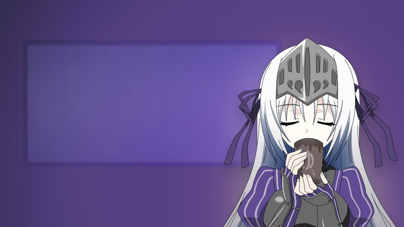 Anime Girl Drinking — Purple, Calm