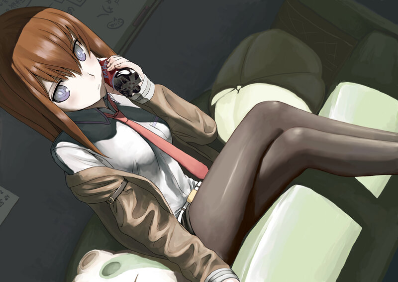 anime girl drinking soda