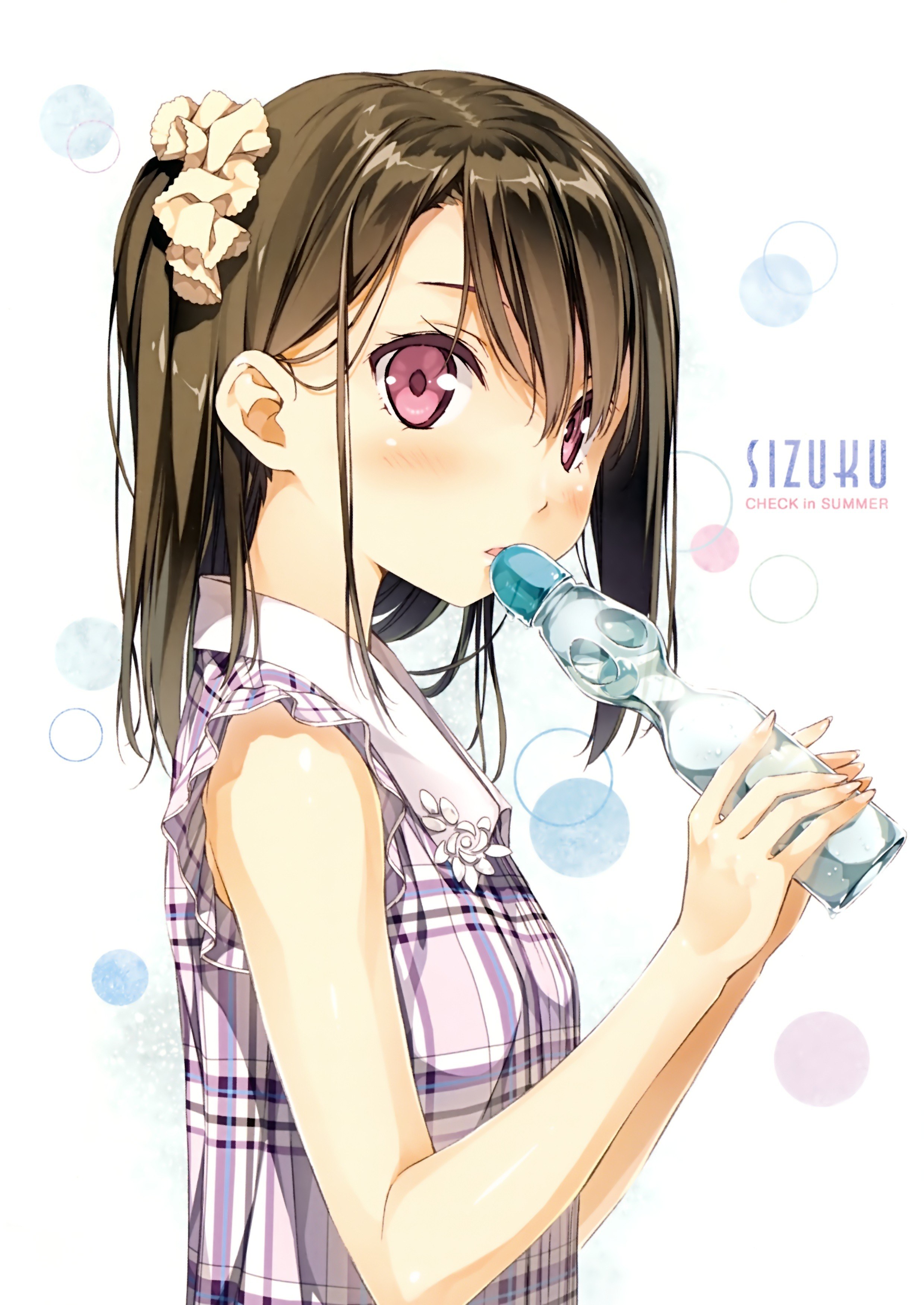 anime girl drinking soda