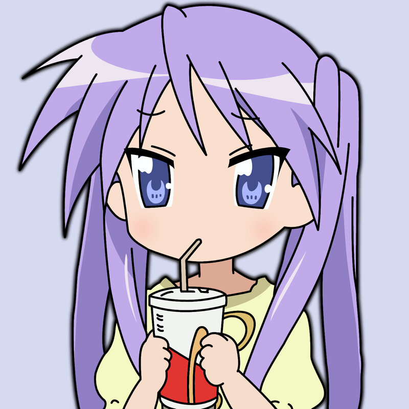 anime girl drinking soda