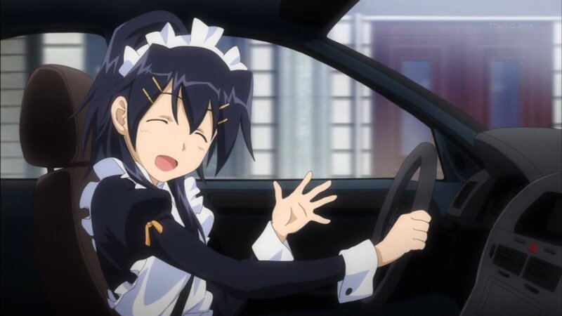 anime girl driving car