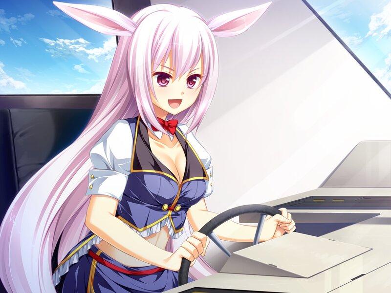 Anime Girl Driving Car — Pink, Cheerful