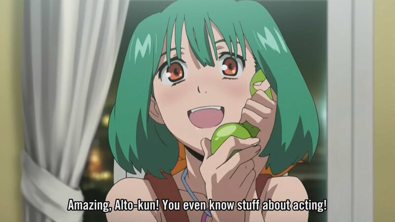 anime girl eating apple