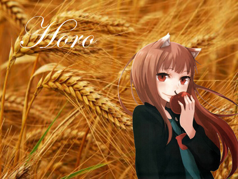 Anime Girl Eating Apple — Brown