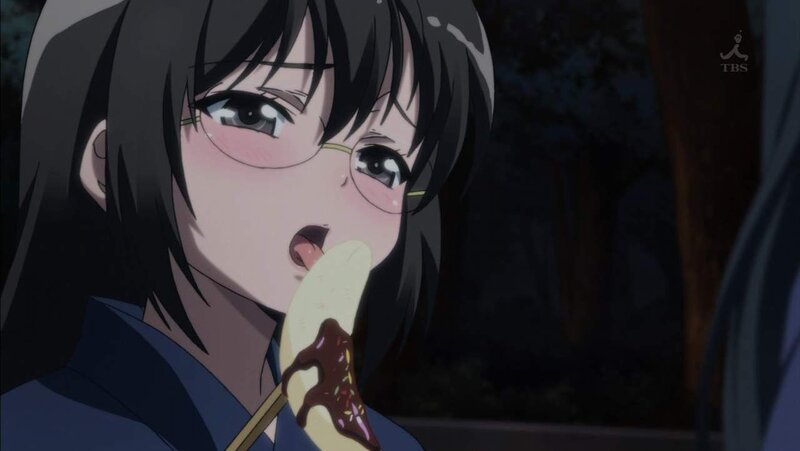 anime girl eating banana