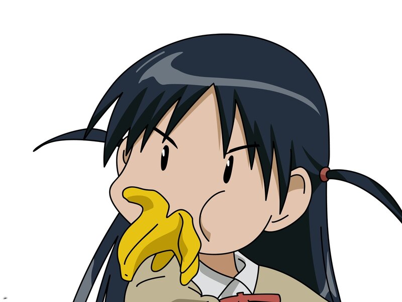anime girl eating banana