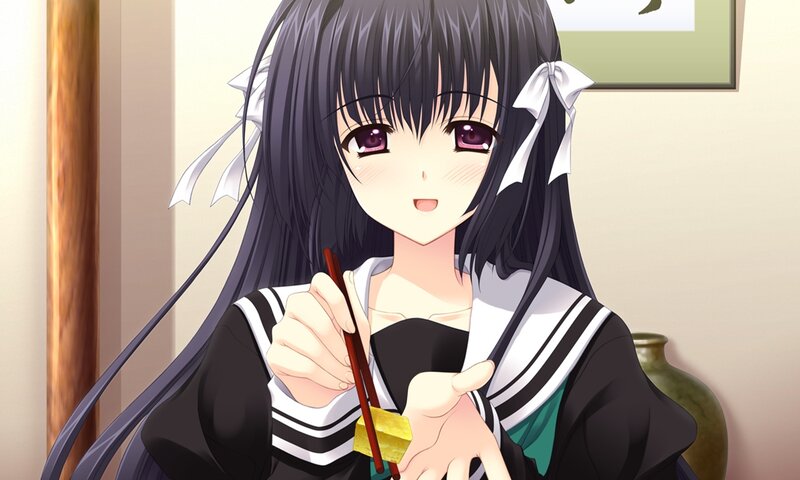 Anime Girl Eating — Black