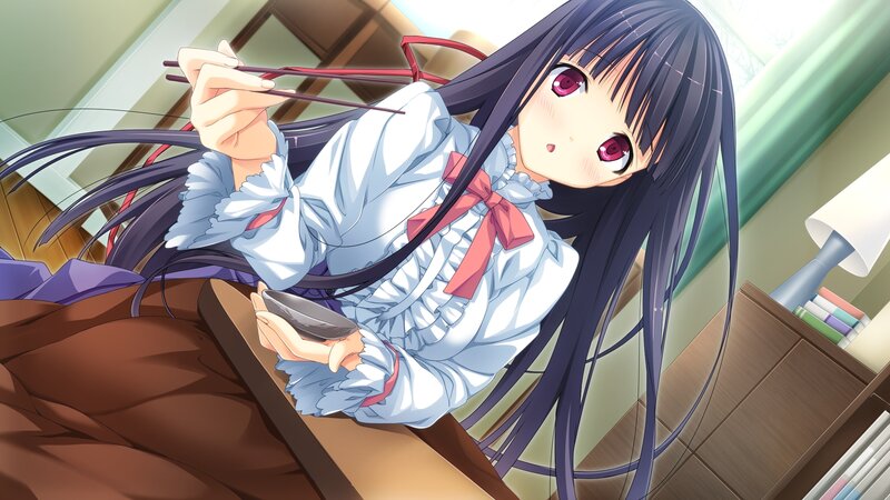 Anime Girl Eating — Blue