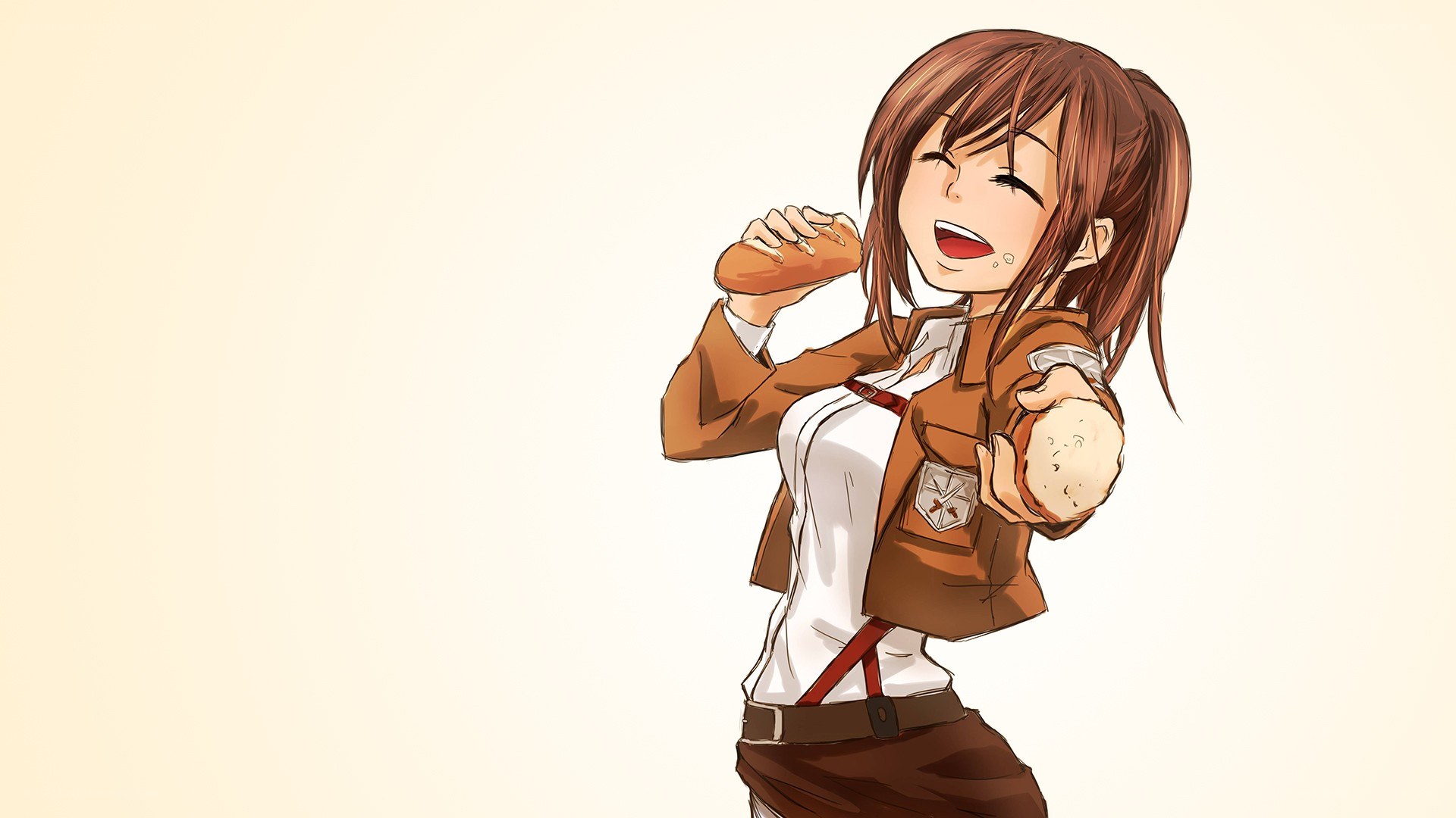 anime girl eating bread