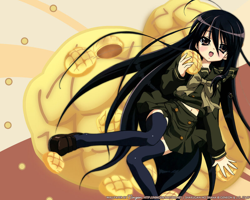 Anime Girl Eating Bread — Yellow