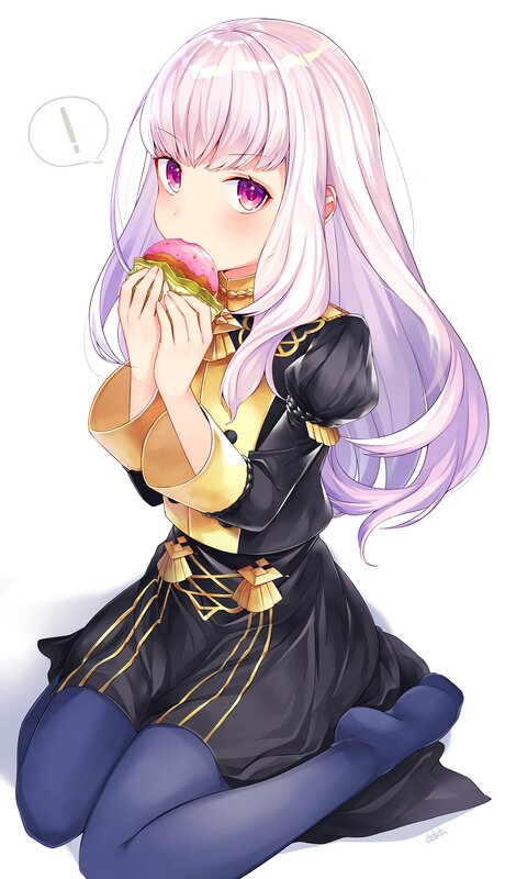 Anime Girl Eating Burger — Purple