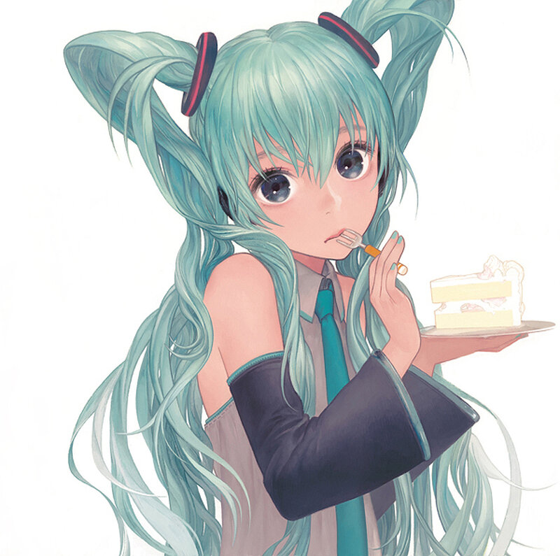 Anime Girl Eating Cake — Cyan