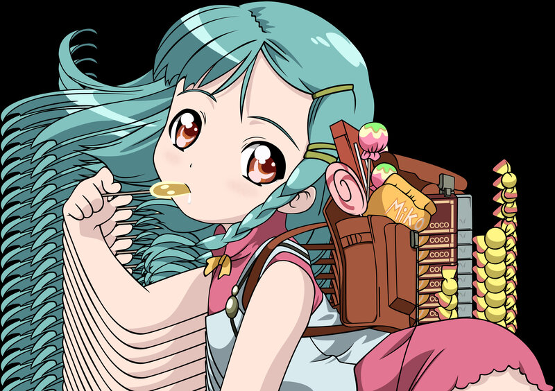 anime girl eating candy