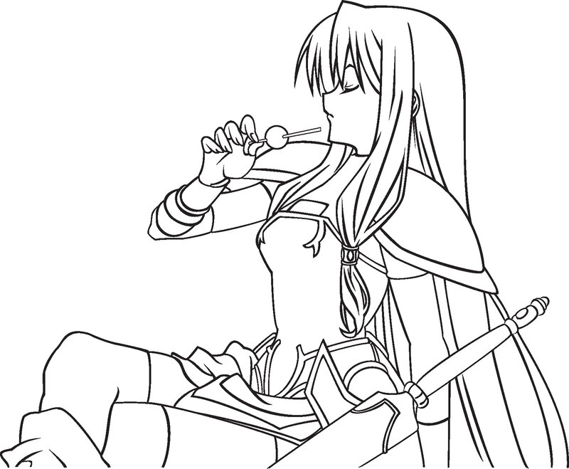 anime girl eating candy