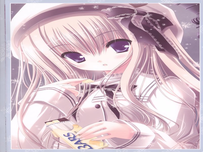Anime Girl Eating Candy — Pink, Calm