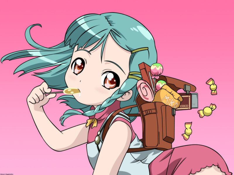 anime girl eating candy