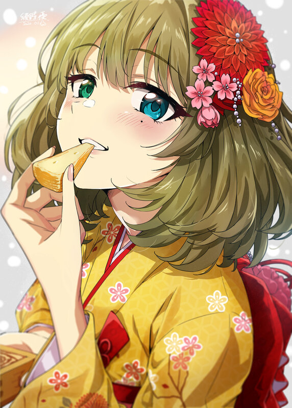 Anime Girl Eating Cheese