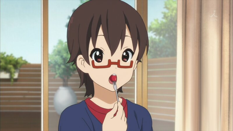 Anime Girl Eating Cherry — Brown