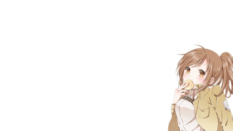 anime girl eating cookie