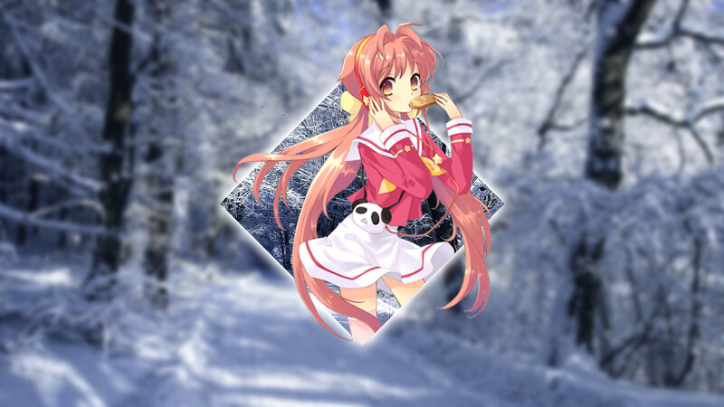 Anime Girl Eating Cookie — Pink