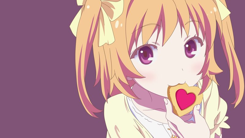 Anime Girl Eating Cookie — Purple