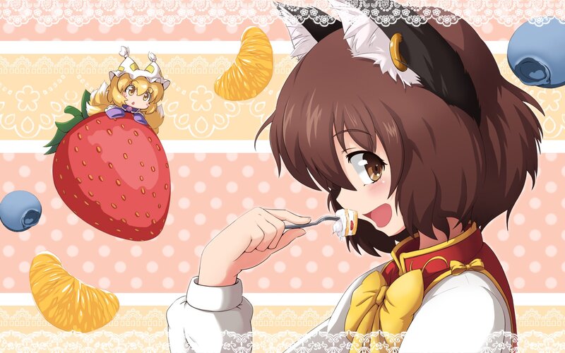 anime girl eating dessert