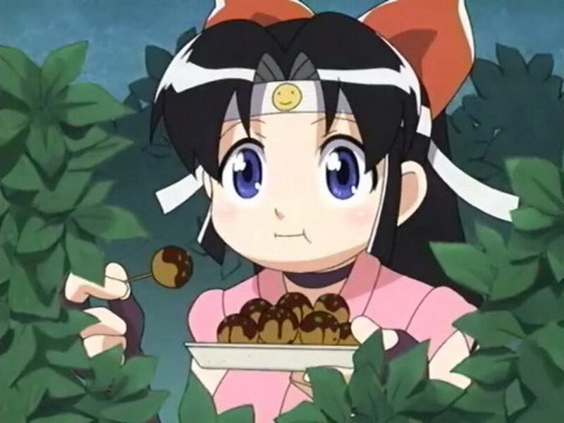 anime girl eating dessert