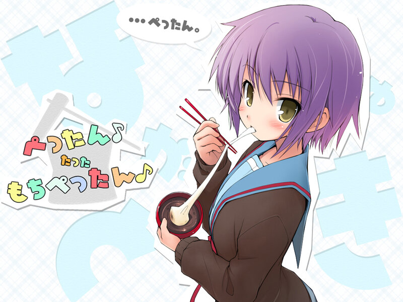 anime girl eating dessert