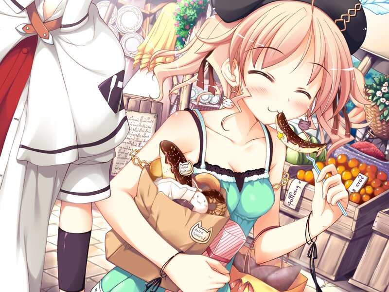 anime girl eating dessert