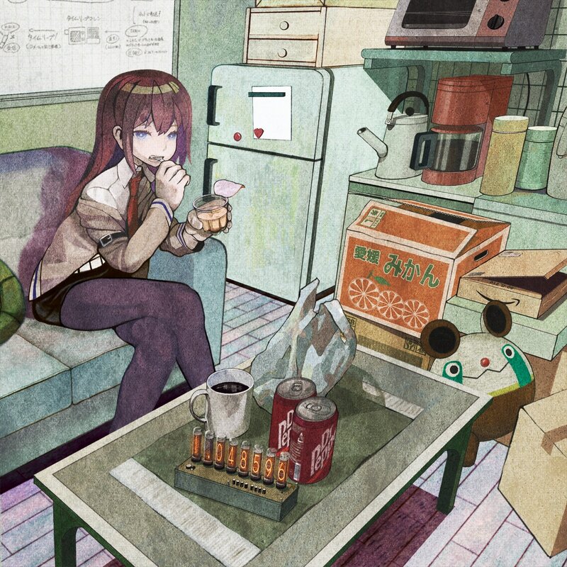 Anime Girl Eating Dessert — Purple, Calm, Digital Art