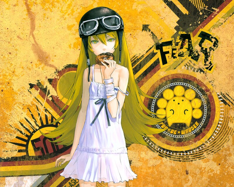 Anime girl eating donut