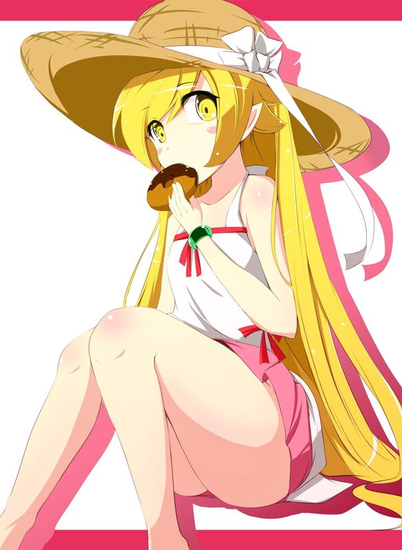 anime girl eating donut